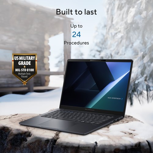 ASUS ExpertBook B3 B3405CCA-LY0758X Intel Core Ultra 5 225H Laptop 35,6 cm (14") WUXGA 16 GB DDR5-SDRAM 512 GB SSD Wi-Fi 6E (802.11ax) Windows 11 Pro Zwart, Grijs AZERTY Belgisch