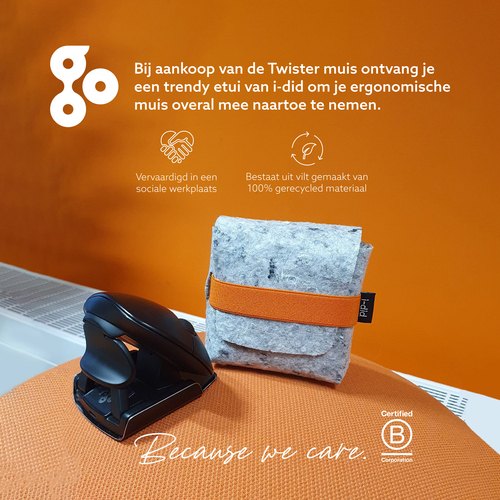 R-Go Tools Ergonomische muis R-Go Twister, met pauzesoftware, ambidexter voor links en rechts, inklapbaar, Bluetooth en bedraad