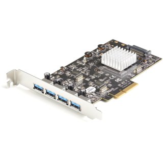 StarTech.com 4-Port USB PCIe Kaart - 10Gbps USB 3.1/3.2 Gen 2 Type-A PCI Express Kaart met 2 Controllers - 4x USB-A - USB PCIe Add-On Adapter Kaart - Windows/Mac/Linux