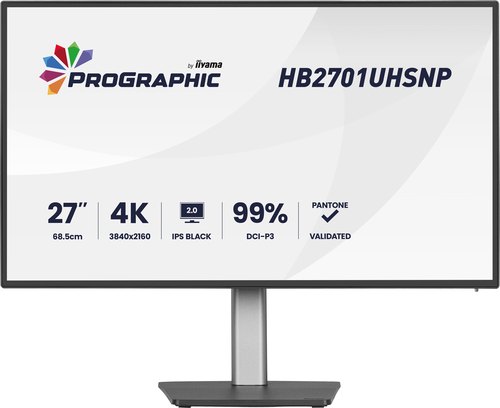 iiyama PROGRAPHIC HB2701UHSNP-B1 computer monitor 68,6 cm (27") 3840 x 2160 Pixels 4K Ultra HD LCD Zwart