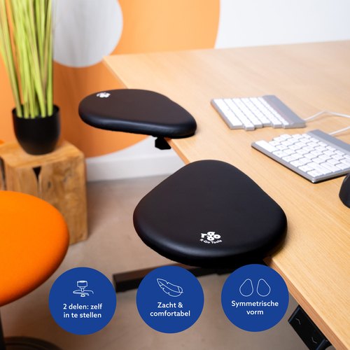 R-Go Tools Armsteun R-Go split, ergonomische armsteun in twee delen, verstelbaar, symmetrisch, met softfoam, zwart