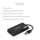 StarTech.com USB 3.0 naar 4K HDMI externe Multi-Monitor grafische videoadapter – DisplayLink gecertificeerd – Ultra HD 4K