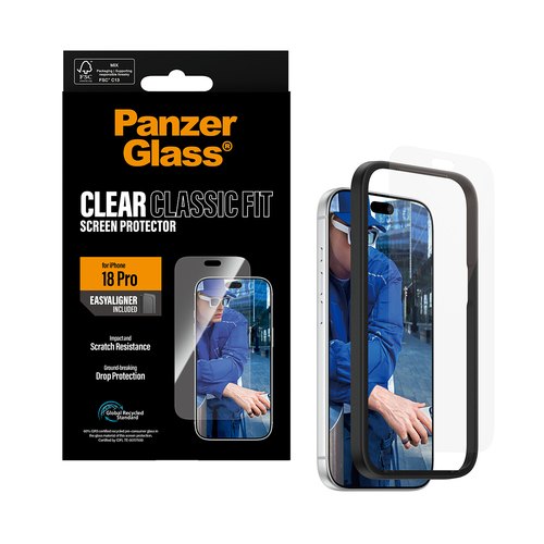 PanzerGlass ® Screen Protector iPhone 18 Pro | Classic fit w. EasyAligner Doorzichtige schermbeschermer 1 stuk(s)