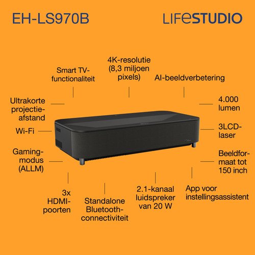 Epson Lifestudio Grand Plus EH-LS970B - Metallic zwart