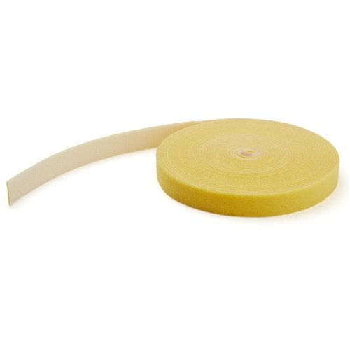 StarTech.com 7,6m Bulk Rol Klittenband - Op Maat te Knippen Herbruikbare Kabelbinders - Industriële Klitband Tape - Zelfklevende Klittenband Tyrap Strips - Geel