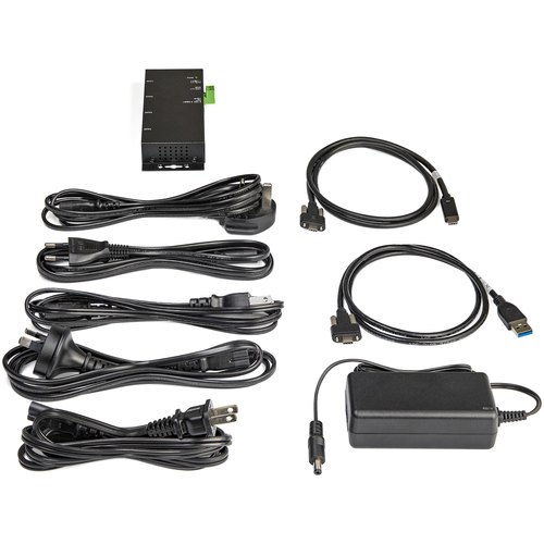 StarTech.com 4 Port USB C Hub 10Gbps - Industrial USB-C Hub - 2x USB-C & 2x USB-A - ESD Overspanningsbeveiliging - USB-C of USB-A Host - Monteerbare Metalen USB 3.2 Gen 2 Type-C Hub met Voeding