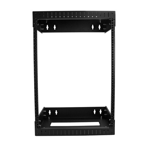 StarTech.com 2 Post 15U Heavy-Duty Wandmonteerbare Server Rack, 19" Open Frame Netwerk Rack met Verstelbare Diepte, Data Rack voor IT/AV/Patchpaneel/Computer Apparatuur, Incl Kooimoeren en Schroeven