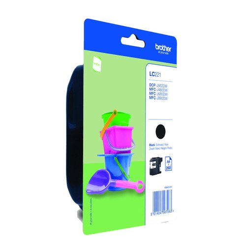 Brother LC221BK inktcartridge 1 stuk(s) Origineel Zwart
