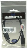 Manhattan USB-A naar USB-B kabel, 0,5 m, USB 2.0, 480 Mbps, Hi-Speed USB, zwart, levenslange garantie, equivalent van USB2HAB50CM
