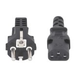 Manhattan Voedingskabel, Europese Schuko-stekker (CEE 7/4) naar C13-connector, 5 m, 10 A, zwart, netkabel, levenslange garantie
