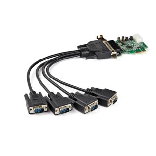 StarTech.com 4 Port PCI Express RS232 Seriële Kaart, PCIe RS232 Serial Host Controller Kaart, PCIe naar Serial DB9 Adapter Kaart, 16950 UART, Low Profile Uitbreidingskaart, Windows & Linux