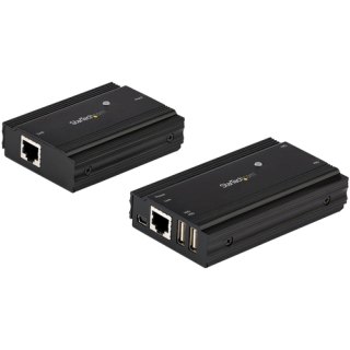 StarTech.com 4-Port USB 2.0 Extender Hub over Single CAT5e/CAT6 Ethernet Kabel (RJ45) - 100m - USB Extender Hub Adapter Kit - Metalen Behuizing - Extern Gevoed - 480 Mbps