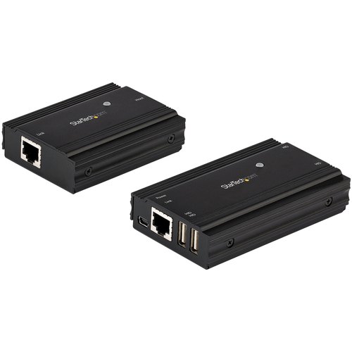 StarTech.com 4-Port USB 2.0 Extender Hub over Single CAT5e/CAT6 Ethernet Kabel (RJ45) - 100m - USB Extender Hub Adapter Kit - Metalen Behuizing - Extern Gevoed - 480 Mbps