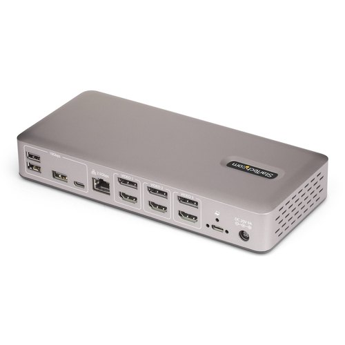 StarTech.com Triple-Monitor USB4 Docking Station, 4K 60Hz HDMI of DisplayPort, 100W Laptop Charging, 2.5GbE, USB-C Multi-Monitor Dock, Zonder Drivers