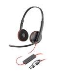 HP Poly Blackwire 3225 Stereo USB-C Headset + 3,5 mm plug + USB-C/A adapter
