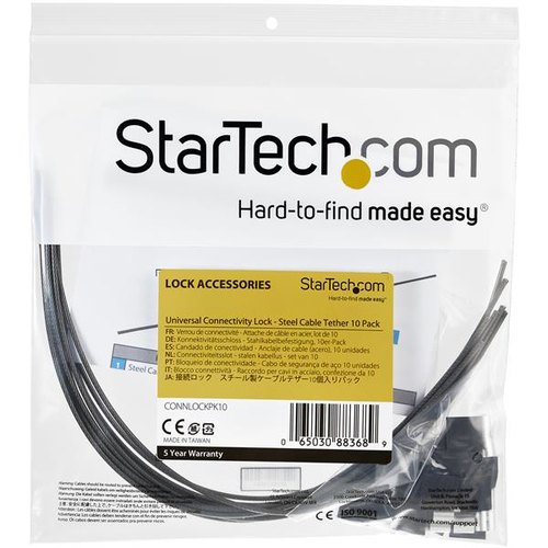 StarTech.com Anti-diefstal kabel - verstelbaar - staal - set van 10