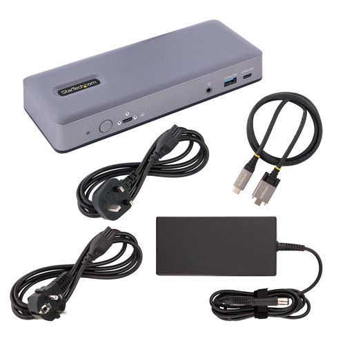 StarTech.com USB-C Docking Station, Multi Monitor USB-C Dock, HDMI/DP/DP Alt-mode, 3x 4K30 / 2x 4K60, 7-Port USB Hub, 60W Power Delivery, GbE, 3.5mm Audio, Works With Chromebook Certified