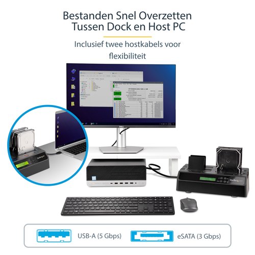 StarTech.com 4-Bay Hard Drive Cloner en Wisser, Standalone 1:3 HDD/SSD Kloner/Copier/Earser, USB 3.0/eSATA naar SATA Docking Station, Hard Disk Duplicator en Secure Erase Dock, Toolless/Top-Loading Ontwerp