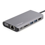 StarTech.com USB-C Multiport Adapter - USB-C Travel Dock met 4K HDMI of 1080p VGA - 3x USB 3.0 Hub, SD, GbE, Audio, 100W PD Pass-Through - Mini Docking Station voor Laptop/Tablet
