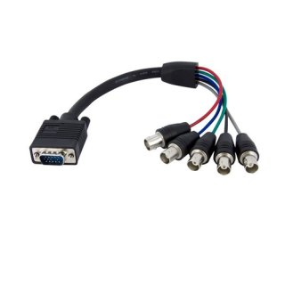 StarTech.com 30 cm Coax HD15 VGA-naar-5 BNC RGBHV-monitorkabel M/F