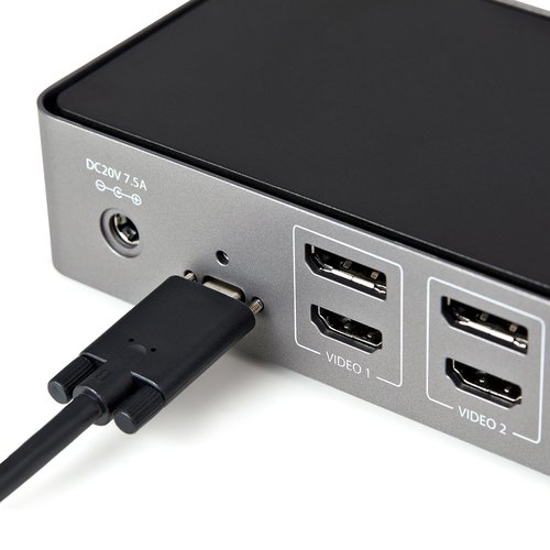 StarTech.com USB-C & USB-A Dock - Hybride Universeel Triple Monitor Laptop Docking Station DisplayPort & HDMI 4K 60Hz - 85W Power Delivery, 6x USB Hub, GbE, Audio - USB 3.1 Gen 2 10Gbps
