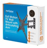 Manhattan Wandbeugel voor TV’s en monitoren (Volledig Verstelbaar), voor schermen 32–55", VESA-compatibiliteit: van 100x100 tot 400x400 mm (controleer de afmetingen van de vier montagegaten aan de achterzijde), max 30 kg, zwart