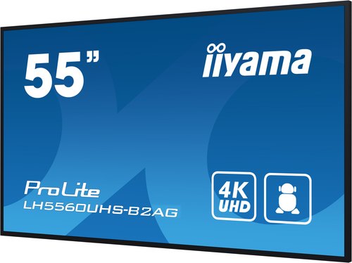 iiyama LH5560UHS-B2AG beeldkrant Digitaal A-kaart 138,7 cm (54.6") LED Wifi 500 cd/m² 4K Ultra HD Zwart Type processor Android 11 24/7
