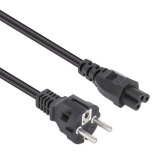 Manhattan Voedingskabel, Europese Schuko-stekker (CEE 7/4) naar C5-connector (klaver), 1 m, 2.5 A, zwart, netkabel, levenslange garantie