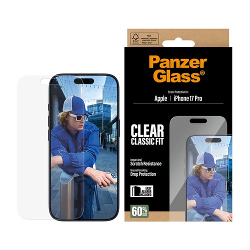 PanzerGlass ® Screen Protector iPhone 17 Pro | Classic Fit w. EasyAligner Doorzichtige schermbeschermer Apple 1 stuk(s)