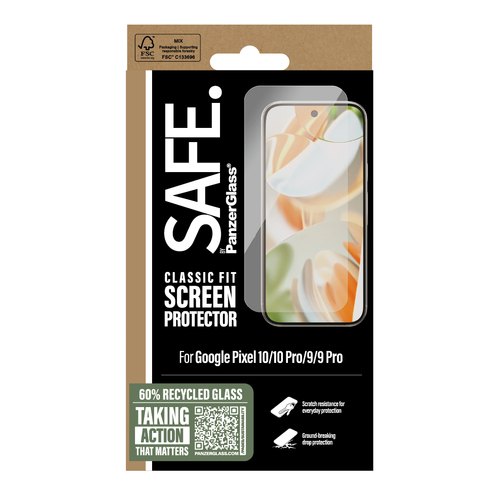 PanzerGlass SAFE. by ® Screen Protector Google Pixel 10 | 10 Pro | 9 | 9 Pro | Classic Fit Doorzichtige schermbeschermer 1 stuk(s)