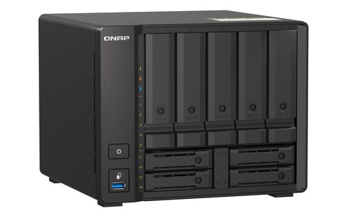 QNAP TS-H973AX NAS Tower Ryzen Embedded V1500B 8 GB DDR4 0 TB QuTS hero Zwart