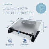 R-Go Tools Documenthouder R-Go Read2Write, voor lezen en schrijven, ergonomisch, met soft foam polssteun, mat acrylaat