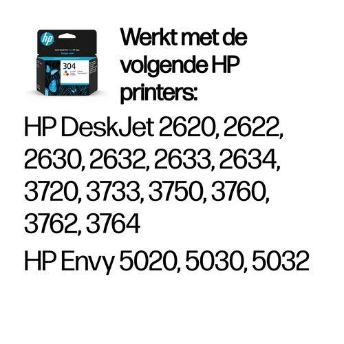 HP 304 originele drie-kleuren inktcartridge
