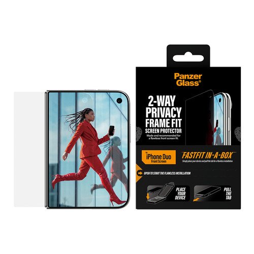 PanzerGlass ® 2-Way Privacy Front Screen Protector iPhone Duo | FRAME FIT w. FASTFIT IN-A-BOX Doorzichtige schermbeschermer 1 stuk(s)