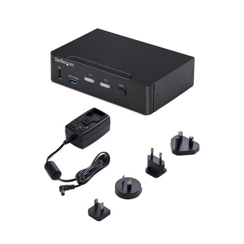 StarTech.com 2-Port DisplayPort KVM Switch, 4K 60Hz, DP 1.2, HDCP 1.4, EDID Beheer, 2-Port USB 3.0 Hub, 4x USB HID Poorten, TAA Compliant