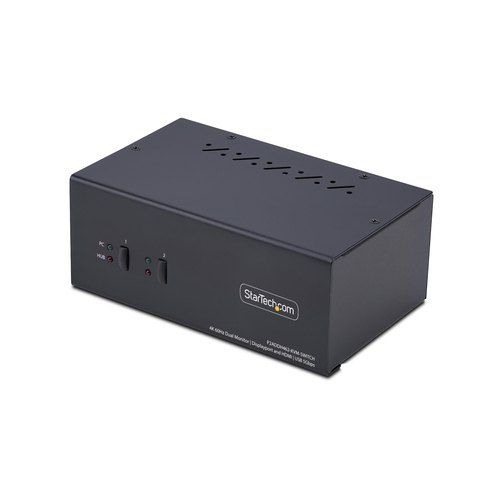 StarTech.com 2-Port Dual-Monitor DisplayPort en HDMI KVM Switch, 4K 60Hz, 1x HDMI & 1x DP Monitor, 2-Port USB Hub, 5Gbps, 2x USB HID Ports, TAA Compliant