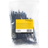 StarTech.com 15 cm Zwarte Herbruikbare Kabelbinders 7 mm Breed, 35 mm Bundeldiameter, 22 kg Treksterkte Hersluitbare Nylon Snelbinders voor Binnen/Buiten, 94V-2/UL Listed, 100 stuks