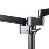 StarTech.com Dubbele Monitor Arm voor Bureaumontage, Full Motion Monitorbeugel voor 2x VESA-displays tot 32" (8kg), Verticale Stapelbare Armen, Hoogte verstelbaar/Articulerend - Bureauklem/Doorvoertule
