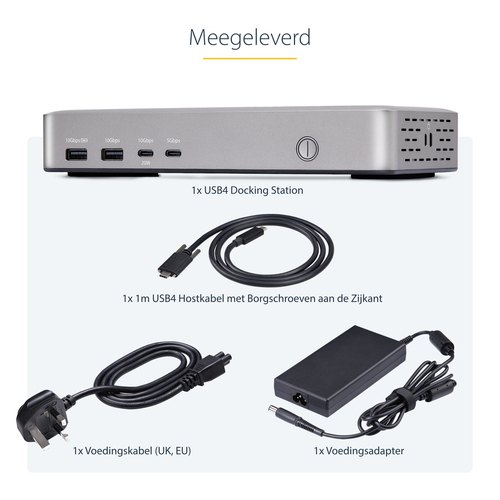 StarTech.com Dual-Monitor USB4 Docking Station, Dual 4K 120Hz of Single 8K 60Hz HDMI, 100W Laptop Charging, 2.5GbE, USB-C Multi-Monitor Dock, Zonder Drivers