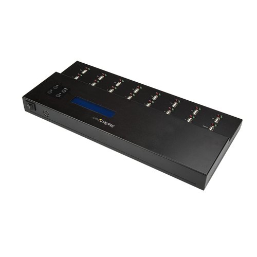StarTech.com Standalone 1 naar 15 USB Thumb Drive Cloner en Wisser, Multiple USB Flash Drive Kloner, System/File/Whole-Drive Copy aan 1.5 GB/min, Single en 3-Pass Erase, LCD Display