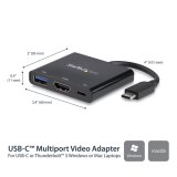 StarTech.com USB-C multiport adapter met HDMI USB 3.0 poort 60W PD zwart