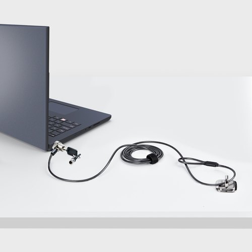 StarTech.com Laptop Kabelslot Compatibel met Noble Wedge&reg;, 2m, Anti-diefstal Kabelslot, Security Kabel voor Dell XPS/Latitude/2-in-1 Notebooks, Snijbestendig, Stalen Beveiligingskabel voor Laptop