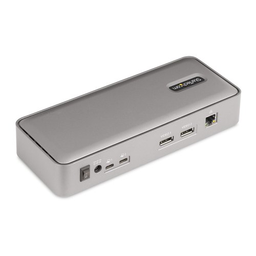 StarTech.com Dual-Laptop USB-C KVM Docking Station, Dual Monitor 4K 60Hz DisplayPort Dock, 5-Port USB Hub, GbE, 90W/45W Power Delivery voor Twee Laptops, Windows/Mac, Dual Host KVM Dock