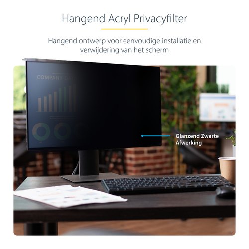 StarTech.com 23,8 inch 16:9 Computer Monitor Privacy Filter, Hangend Acryl Security Filter, Snel te installeren Privacy Screen, Monitor Screen Protector, +/- 30 Graden Kijkhoek, Glanzend
