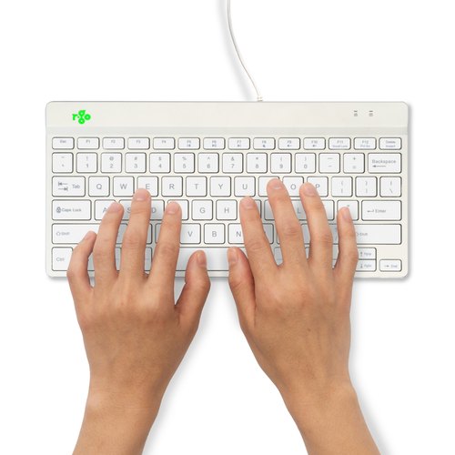 R-Go Tools Ergonomisch toetsenbord R-Go Compact Break, compact toetsenbord met pauzesoftware, QWERTY (US), bedraad, wit