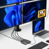 StarTech.com USB-C naar Quad-Monitor Adapter, 4K 60Hz HDMI, 140W PD Passthrough voor Laptop Opladen, USB Poort voor Wireless Toetsenbord / Muis, TAA