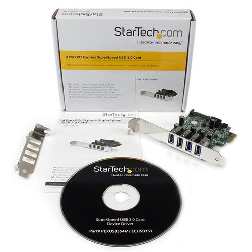 StarTech.com 4 Port PCI Express PCIe SuperSpeed USB 3.0 Controller Adapterkaart met UASP - 5Gbps - SATA Power - USB 3 PCIe Kaart