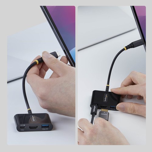 StarTech.com USB-C naar HDMI Multiport Adapter met 140W PD Charging, 4K 60Hz HDMI, USB 5Gbps Hub, Mini Dock voor MacBook / Dell / ThinkPad / HP / iPad / Tablets