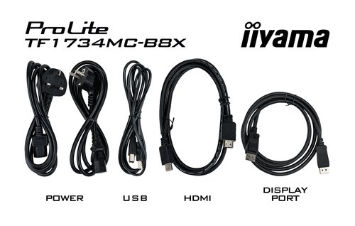 iiyama ProLite TF1734MC-B8X computer monitor 43,2 cm (17") 1280 x 1024 Pixels SXGA LCD Touchscreen Tafel Zwart