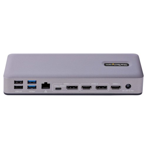 StarTech.com USB-C Docking Station, Multi Monitor USB-C Dock, HDMI/DP/DP Alt-mode, 3x 4K30 / 2x 4K60, 7-Port USB Hub, 60W Power Delivery, GbE, 3.5mm Audio, Works With Chromebook Certified